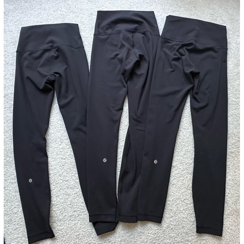 Lululemon Wunder Train HR 25" Black Leggings Size 4 Bundle Lot of 3 - Picture 2 of 11